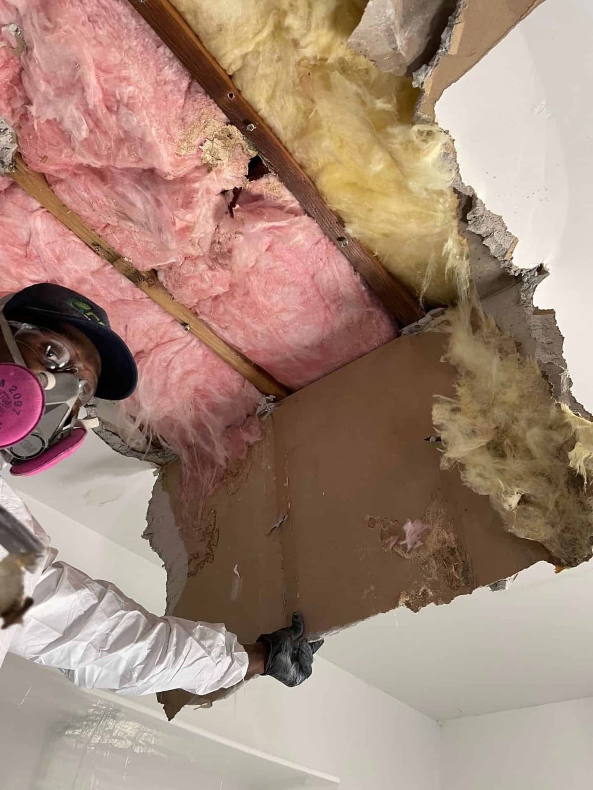 Multi-area mold remediation project in Redding, CT, before