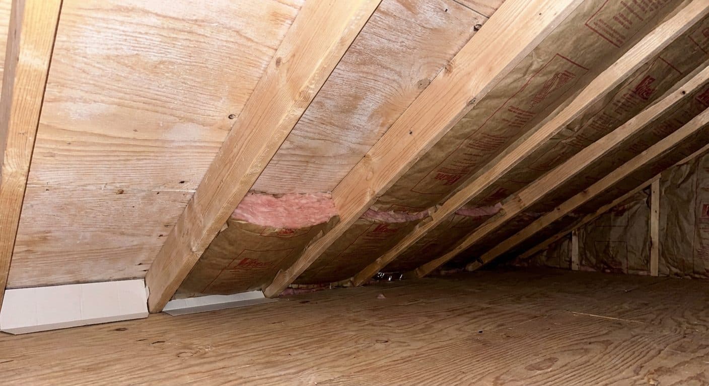 Attic sheathing mold remediation, before and after