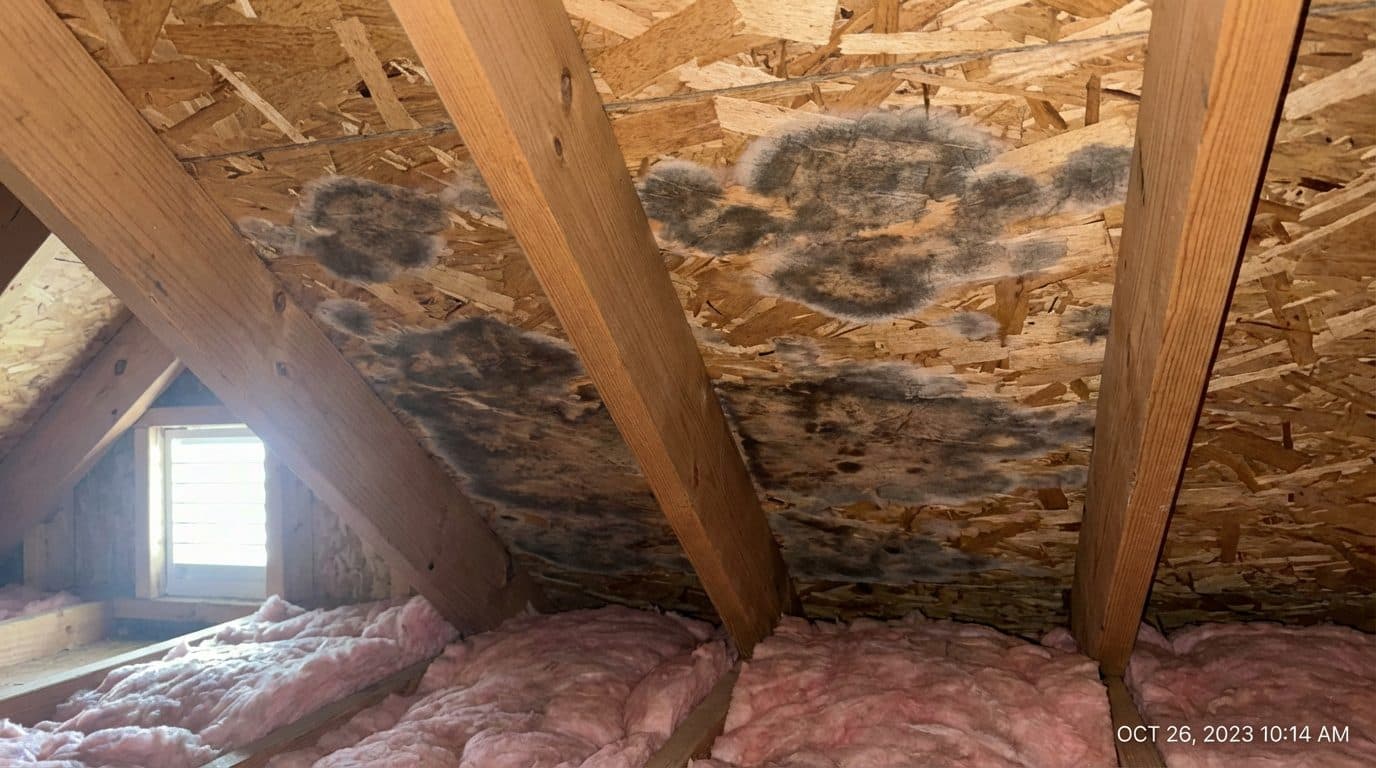 Bathroom interior showing how moisture creates mold-prone environments