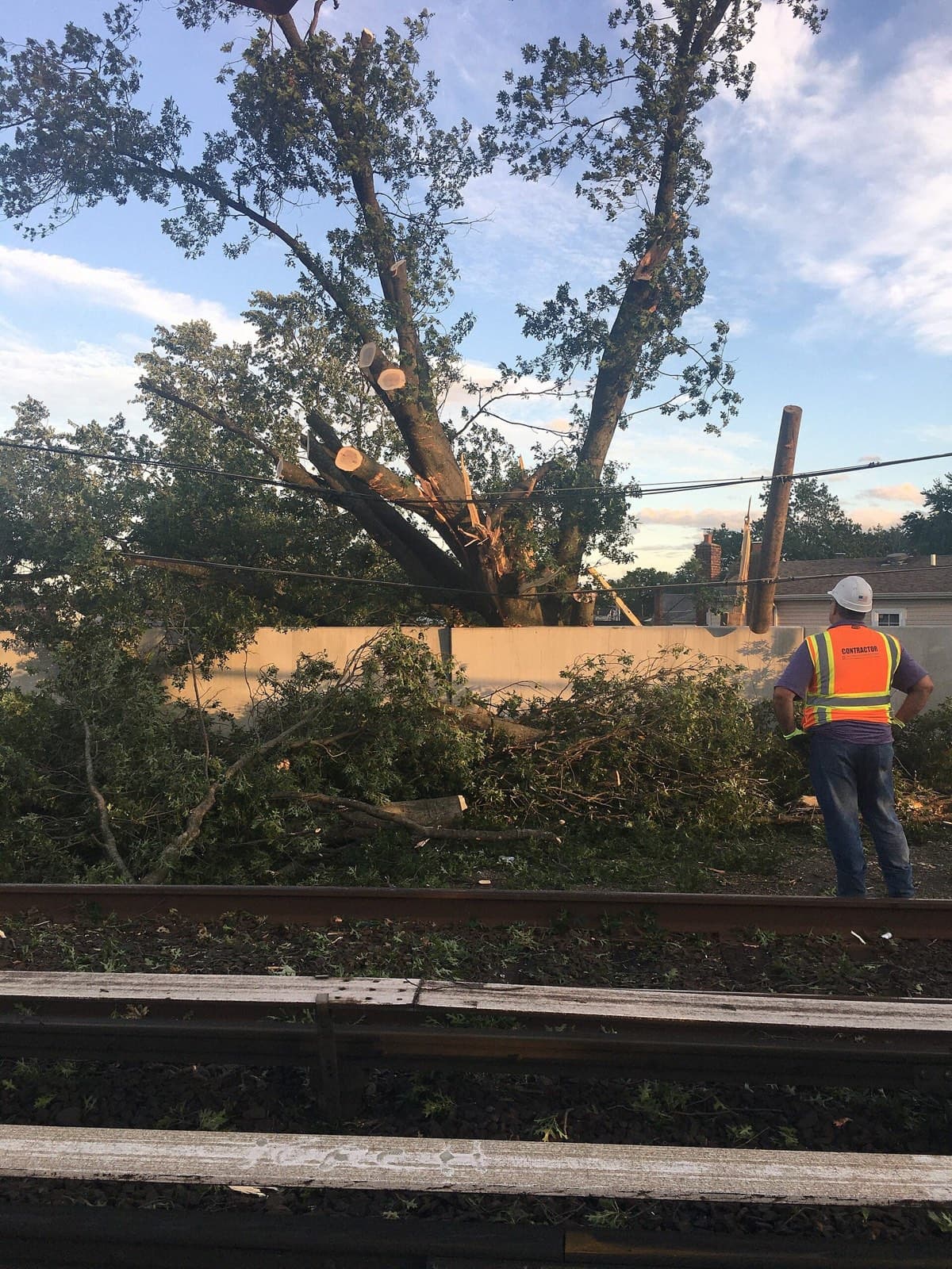 MTA personnel repairing storm damage from Tropical Storm Isaias in New York, August 2020